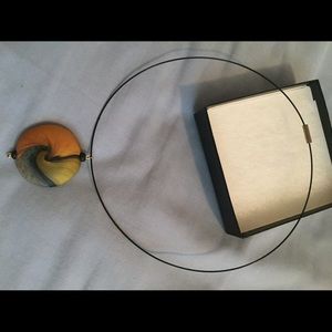 Hand painted wooden choker